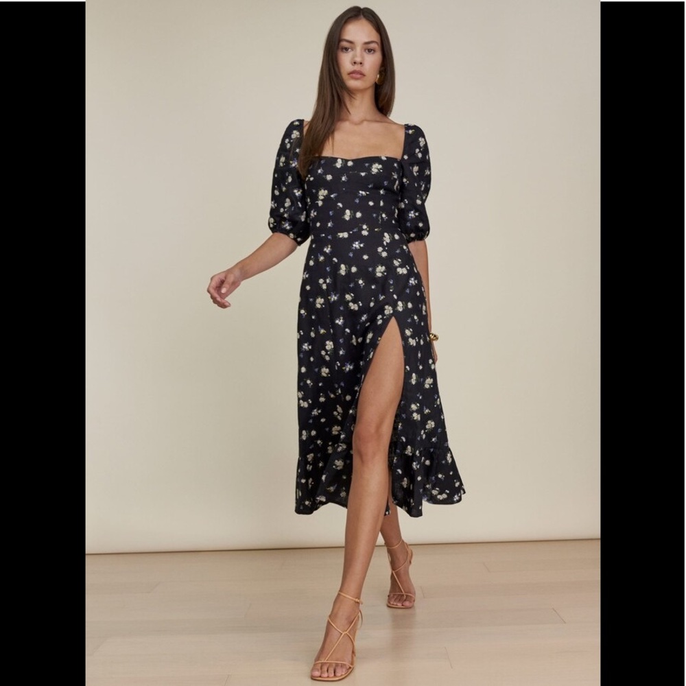 Reformation Belgium Linen Floral Dress